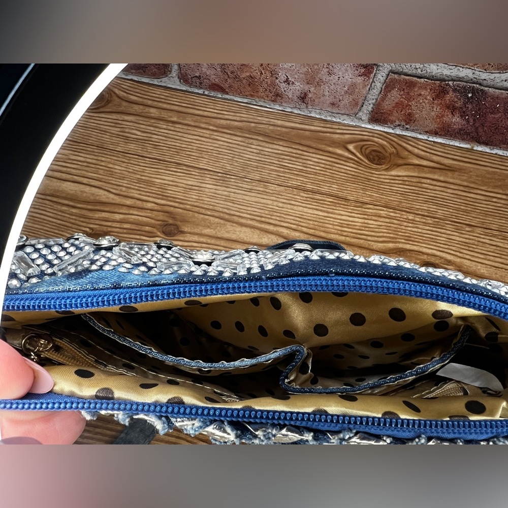 Denim & Rhinestone Handbag - Picture 10 of 14